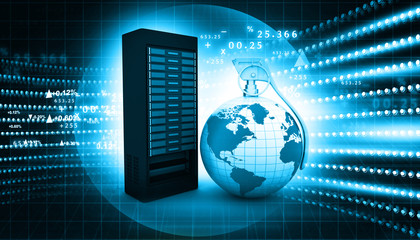 Computer server connecting with dynamic world.