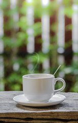 Coffee morning time in garden