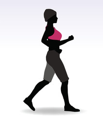 Fototapeta na wymiar Active Jogging Girl or Woman