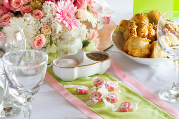 detail of wedding or event table set
