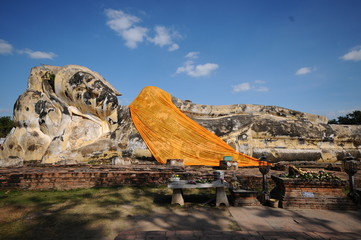 Reclining Buddha,Wat Phutthaisawan , Ayutthaya ,Thailand