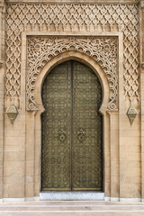 Royal entrance to the mosque in Rabat, Morocco