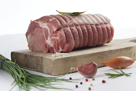 Fresh pork fillet. Raw tenderloin or sirloin