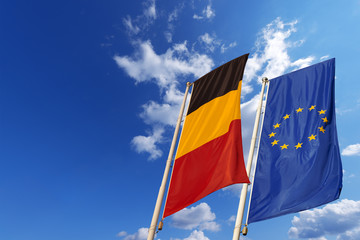 Belgium and European Union Flags