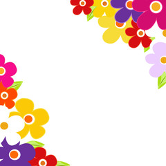 Colorful flower frame vector