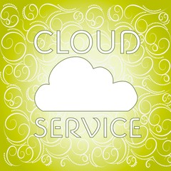 cloud symbol on fresh green background