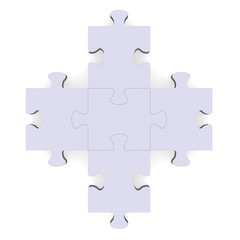Fototapeta premium 3d grey puzzle forming plus symbol