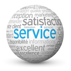 Globe - Nuage de Tags "SERVICE" (contact clients satisfaction)