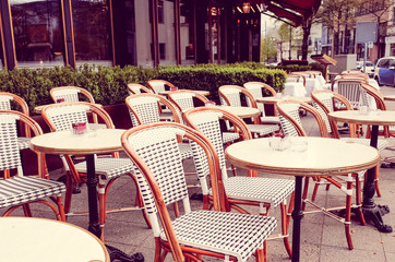 Street view of a coffee terrace