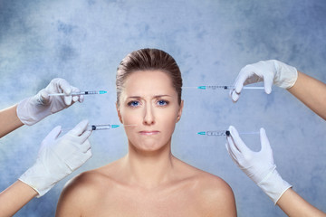 Cosmetic beauty treatment with syringes