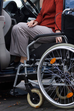 Disabled lady ready to drive