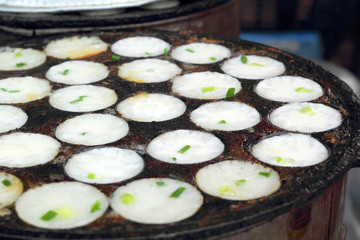 Coconut milk mix sugar and flour. - Kind of Thai sweetmeat