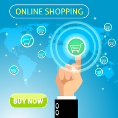 Buy now online shopping concept