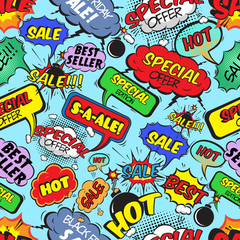 Comic bubbles seamless sale