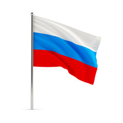 Russian flag isolated on white