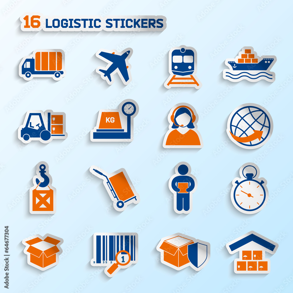 Poster Logistic stickers set