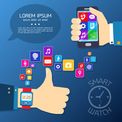 Smart watch synchro concept