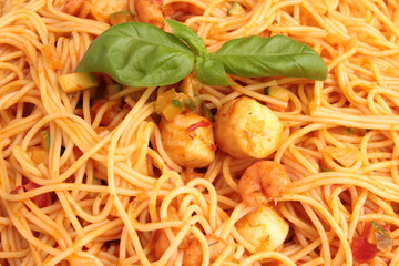 capellini aux saint-jacques et crevettes