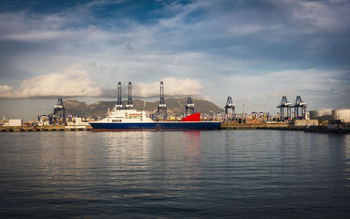 The rock of gibraltar in the morning dawn