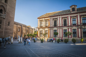 Fototapeta premium Street of old Spanish town Seville