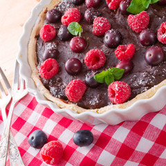 chocolate tartelette with forest fruits