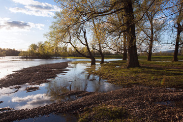Fototapeta premium Ural nature on the river Lemeza, South Ural region