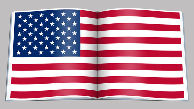 U.S. flag depicted in an open book