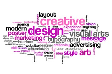 Design industry - informative word cloud illustration