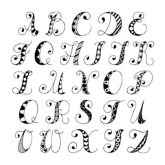 Sketch alphabet font