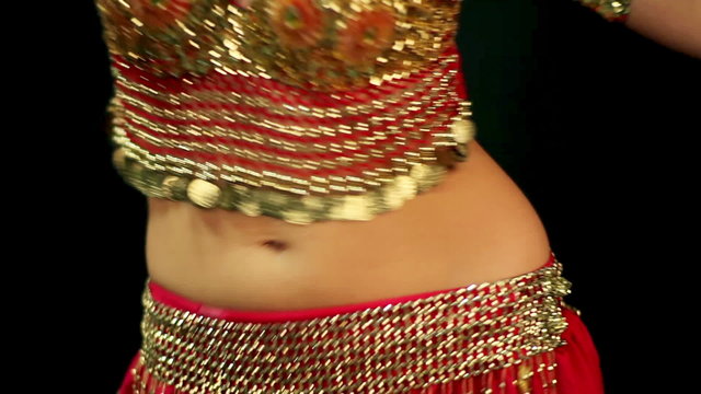 Woman performing belly dance