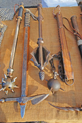 Ancient medieval arms at the Seven Sorrows fair in Russi
