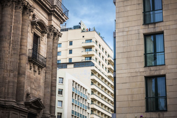 Malaga city in rain, Spain