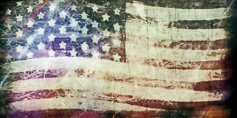 Grunge USA Flag, old american flag background