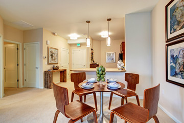 Dining area with served table