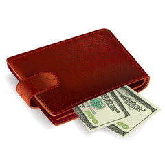 Wallet filled with bills