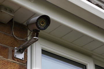 CCTV security camera for home security & surveillance. - obrazy, fototapety, plakaty