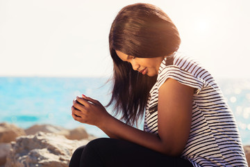 Girl Praying In Nature