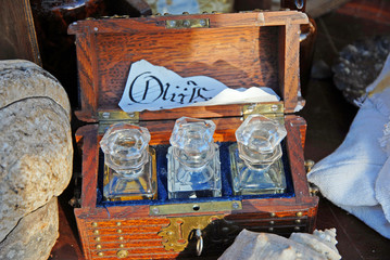 Medieval elixir display at the Seven Sorrows fair in Russi