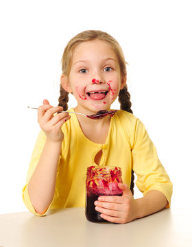 Kid Eating Jam