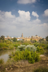 Fototapeta na wymiar Guadalquivir River with the Mosque-Cathedral as background.
