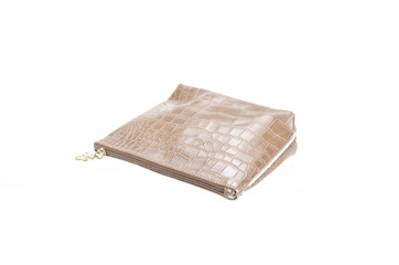 Woman leather bag isolated white background