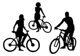 Bicyclists Silhouettes