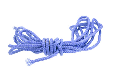 blue rope isolated on white with clipping path