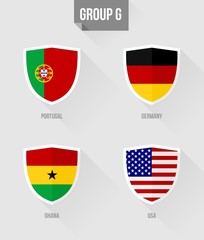 Brazil Soccer Championship 2014 Group G flags