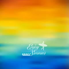 Enjoy Summer colorful blurred background