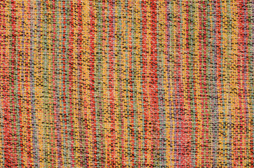 close up varicolored knitted carpet background