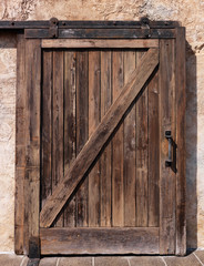 Old sliding wooden door texture
