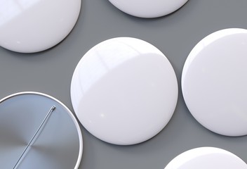 Blank white badges