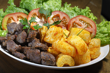 fried meat pieces