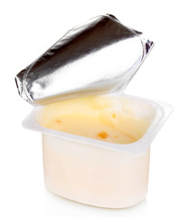 Yogurt isolated on white